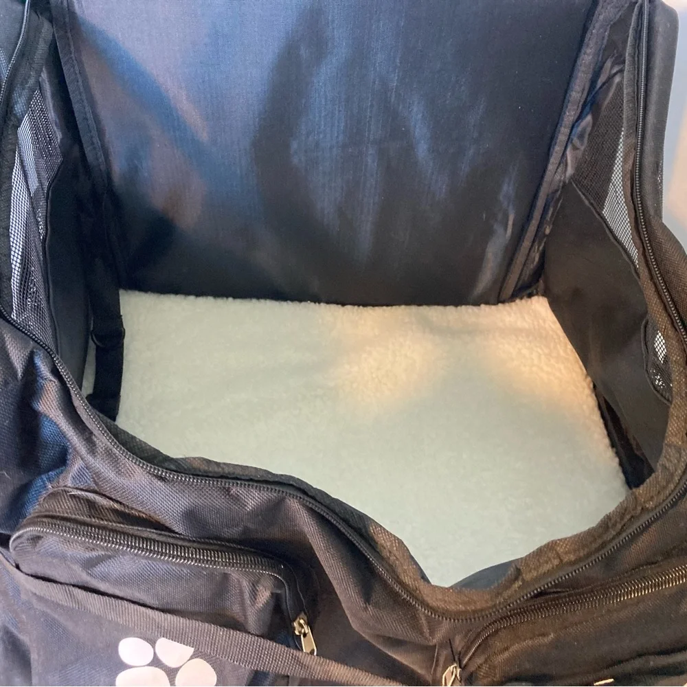 PET CARRIER MULTI POCKET MESH OVER SHOULDER STRAP